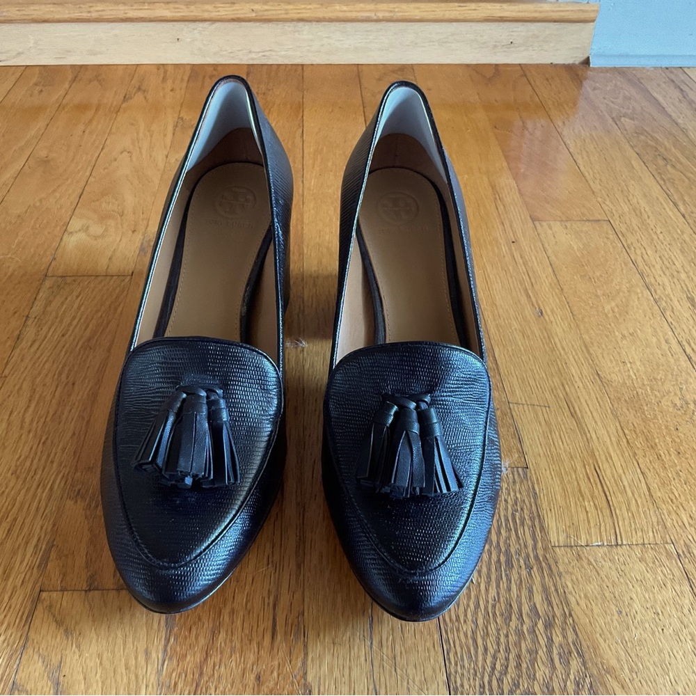 Tory Burch Black Leather Loafers